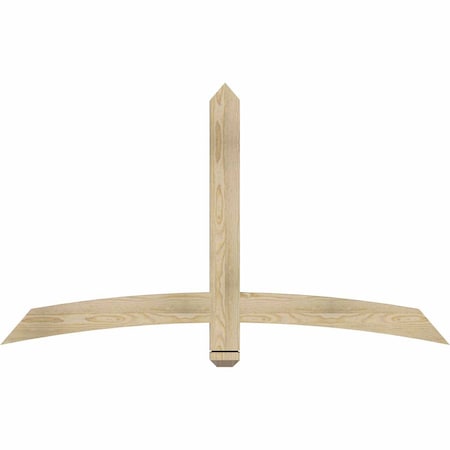 Ekena Millwork Bellingham Rough Sawn Timber Gable Bracket, Douglas Fir, 60"W x 35"H x 2"D x 4"F, 14/12 Pitch GBW060X35X0204BEL00RDF